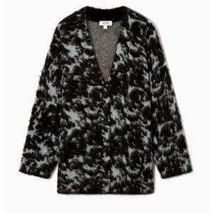 COS Tortoiseshell Jacquard Alpaca Blend Cardigan